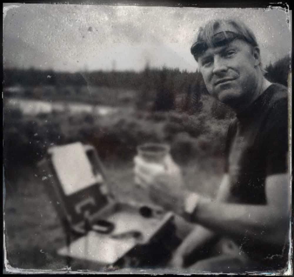 John painting on location in Canada